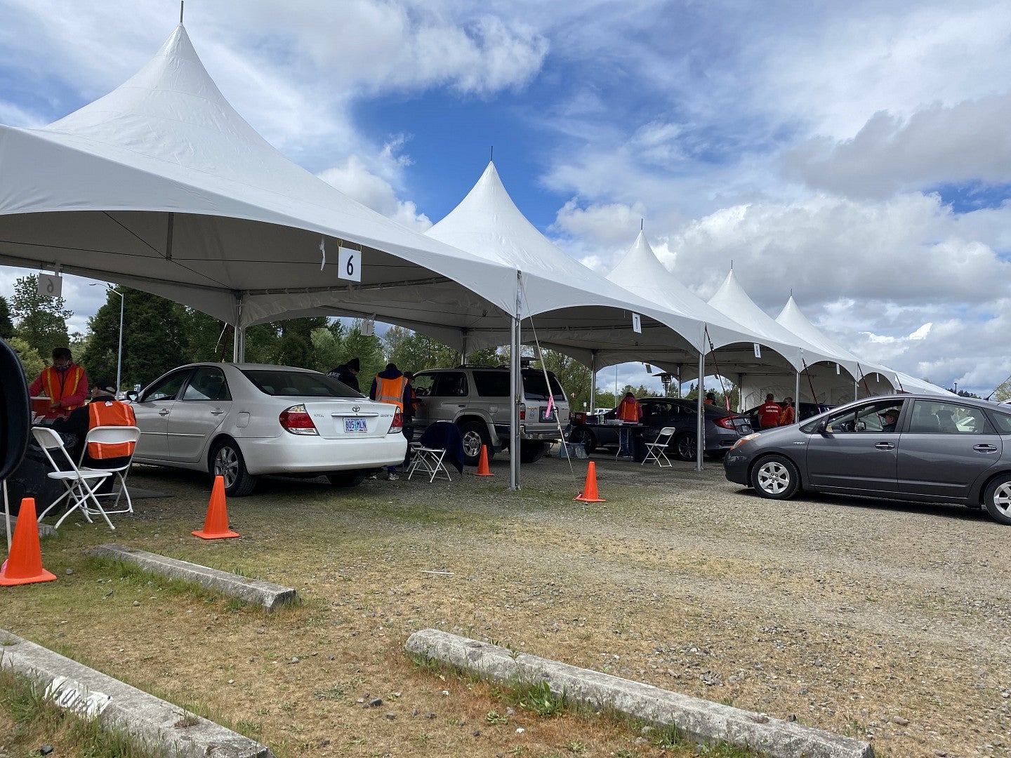 Photo of a COVID-19 vaccination clinic at Autzen Stadium