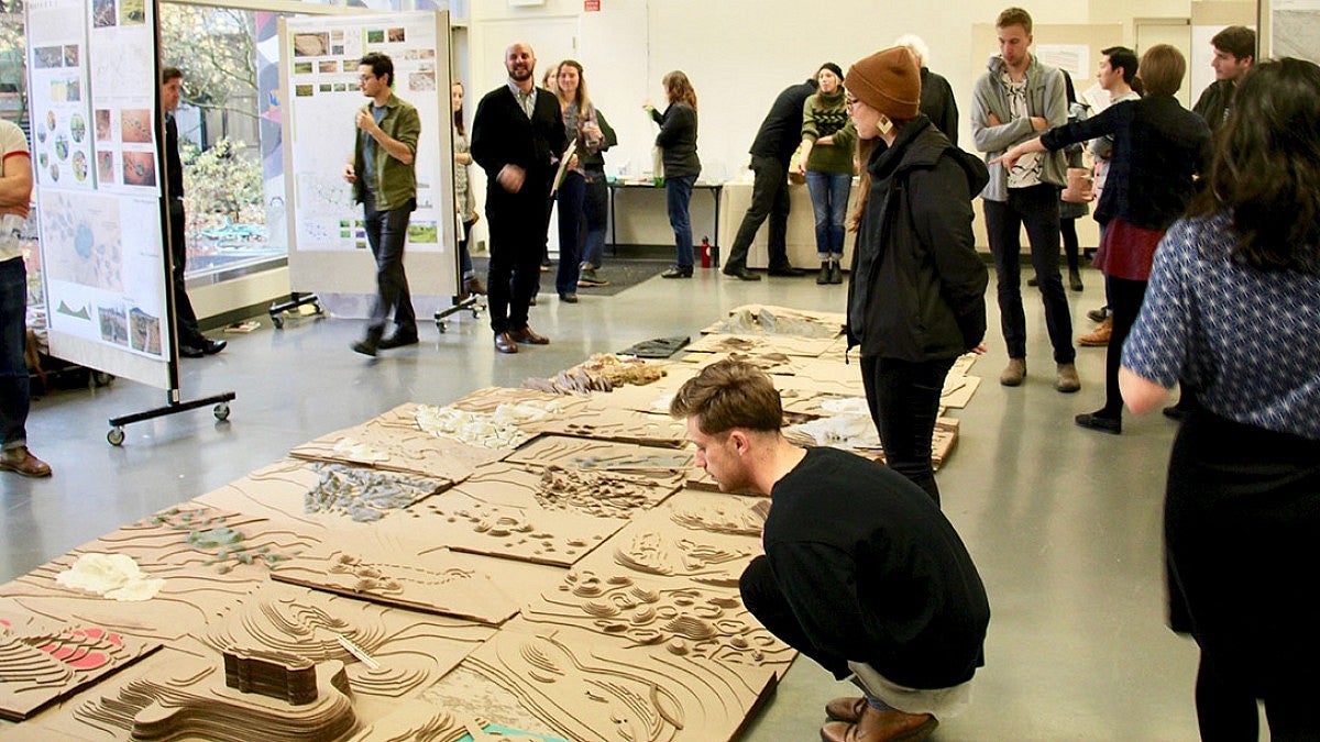 Photo of students in an architecture class