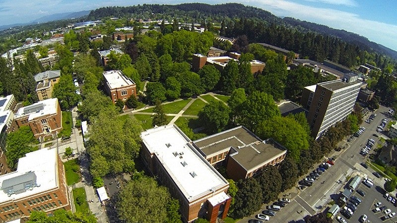 UO campus aerial view