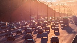 Photo of traffic at sunset